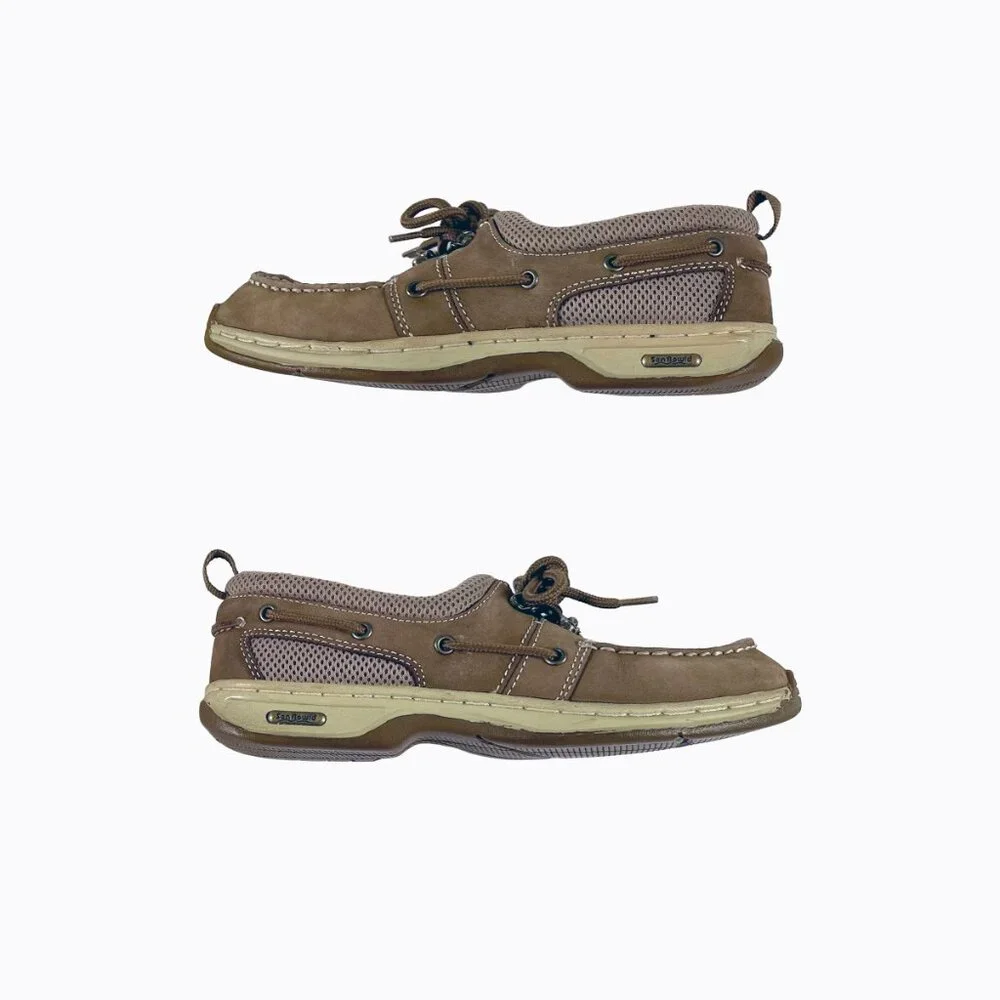 Rugged Shark Leather Boat Shoe 9 Suede Tan Tournament Series Ortholite Nautical